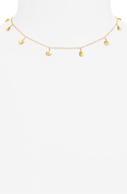 Kiara Conrad Audrey Disc Charm Choker Necklace In Gold