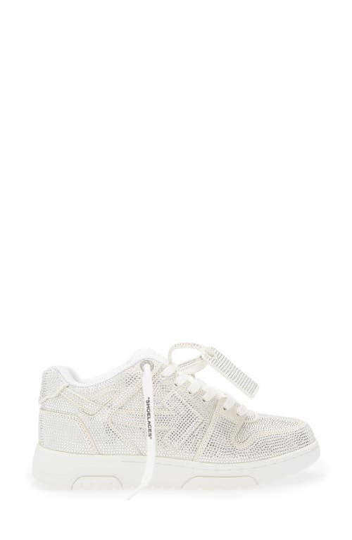 Off-white Out Of Office Crystal Embellished Low Top Sneaker In White - White
