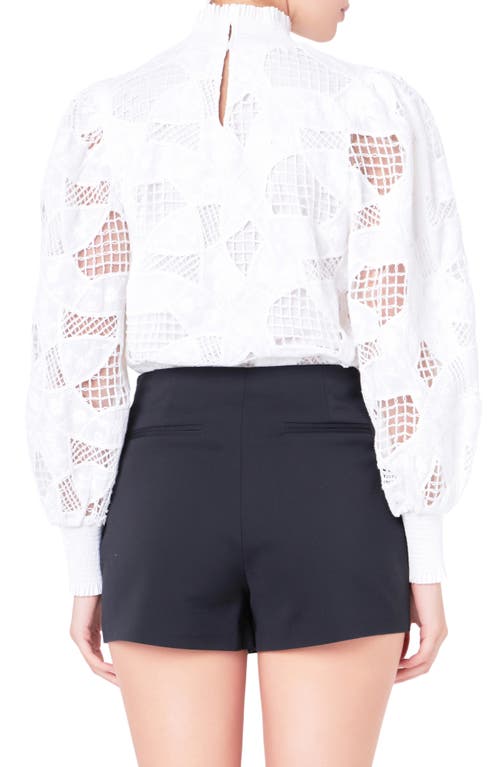 English Factory Smocked Embroidered Cotton Top In White