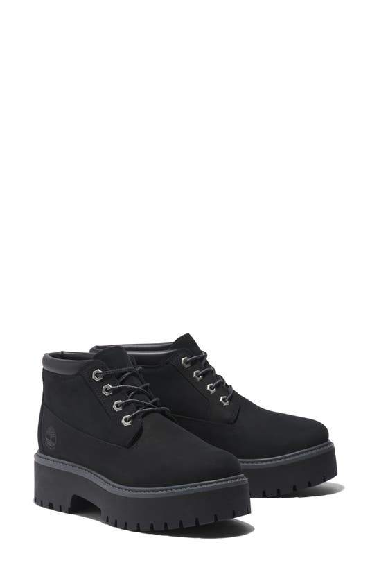 Shop Timberland Stone Street Platform Waterproof Chukka Boot In Jet Black