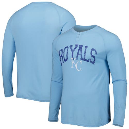 Men's Concepts Sport Light Blue Kansas City Royals Inertia Raglan Long Sleeve Henley T-Shirt