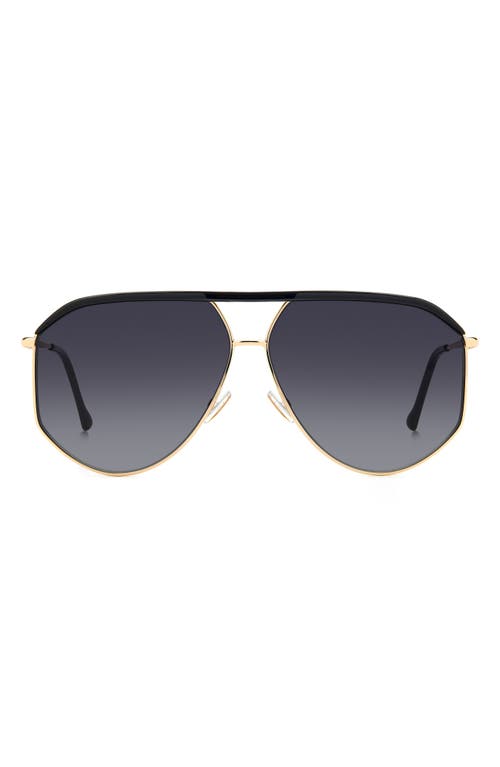 Isabel Marant 64mm Oversize Aviator Sunglasses in Gold Black/Grey Shaded at Nordstrom