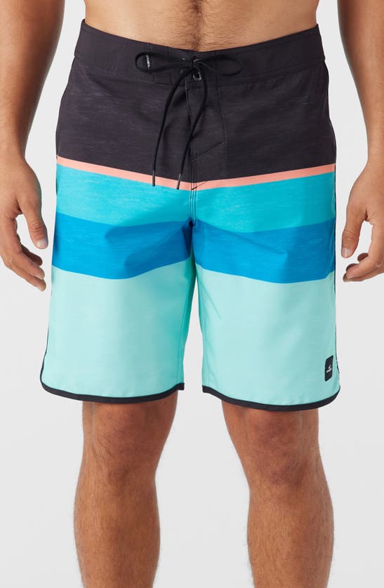 O'neill Lennox Scallop Stripe Board Shorts In Turquoise