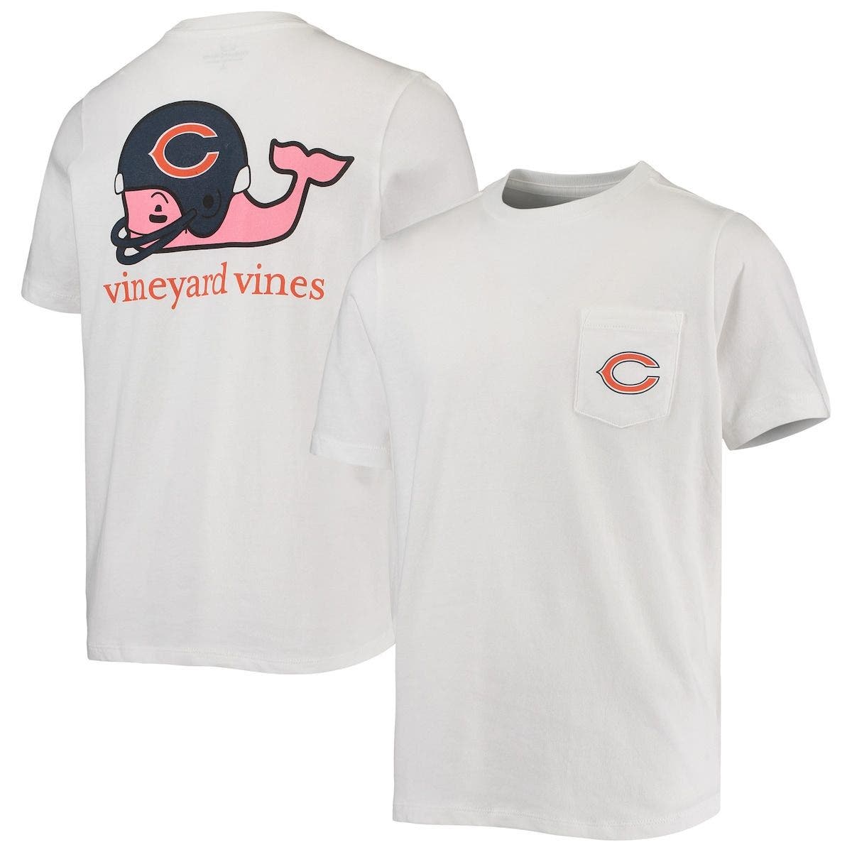 vineyard vines Youth Vineyard Vines White Chicago Bears Whale Helmet Pocket  T-Shirt | Nordstrom