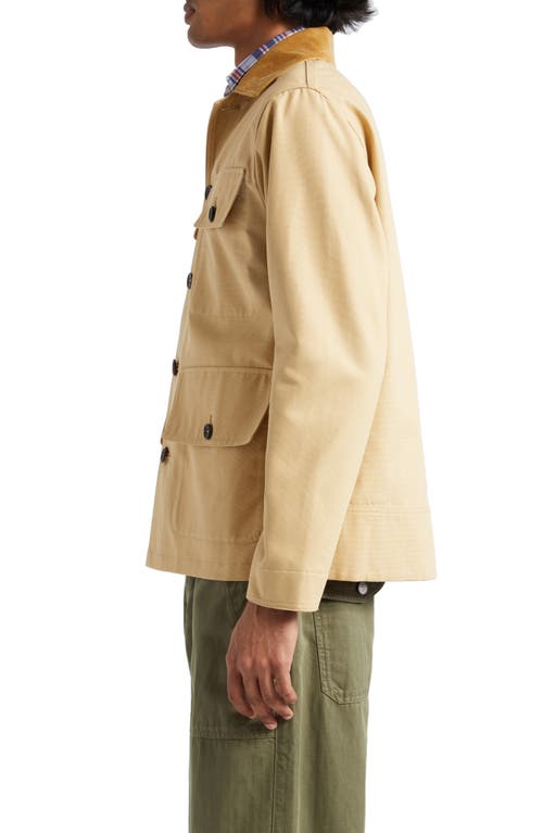 Shop Drake's Cotton Canvas Utility Jacket In Sable