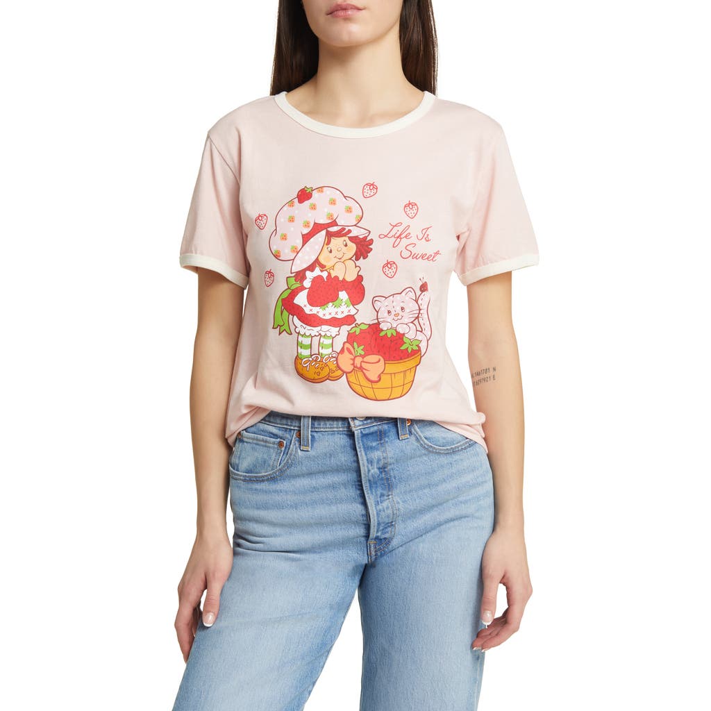 Golden Hour Strawberry Shortcake Life Is Sweet Graphic T-shirt In Pink