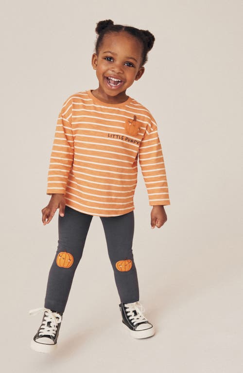 Shop Next Kids' Pumpkin Leggings In Grey