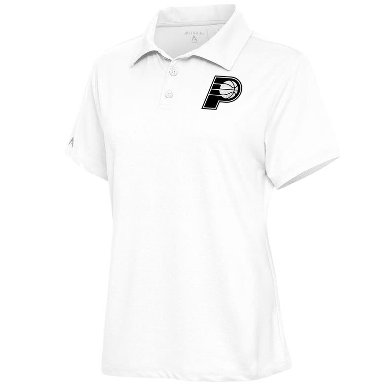 Shop Antigua White Indiana Pacers Brushed Metallic Motivated Polo