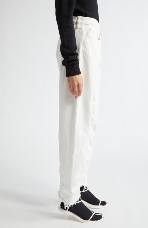 Shop Jil Sander Raw Edge Straight Leg Jeans In Porcelain