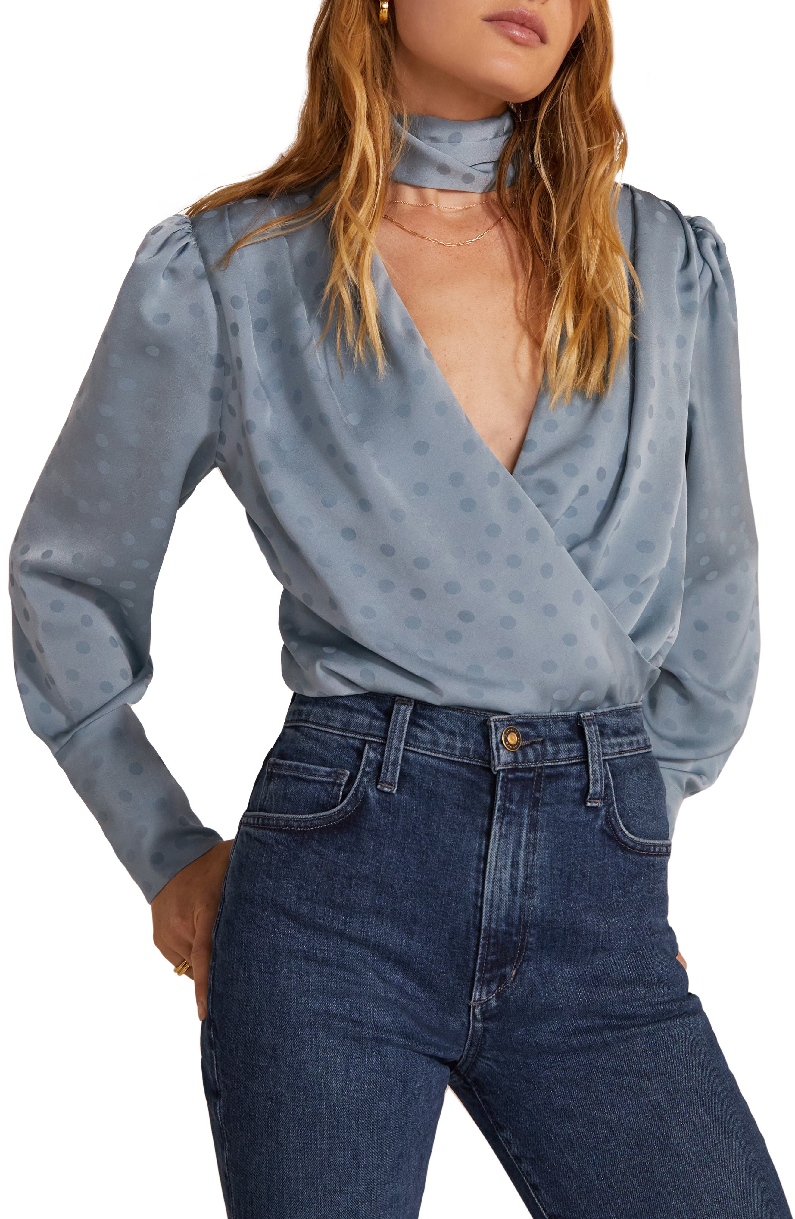 アイロンは BLUELEA Dot jacquard blouse 【新品未使用】 てください