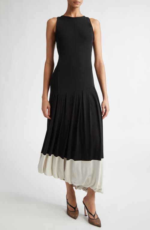 Shop Victoria Beckham Asymmetric Hem Detail Jersey Midi Dress In Black