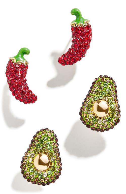 Holy Guacamole Set of 2 Earrings in Gold Multi