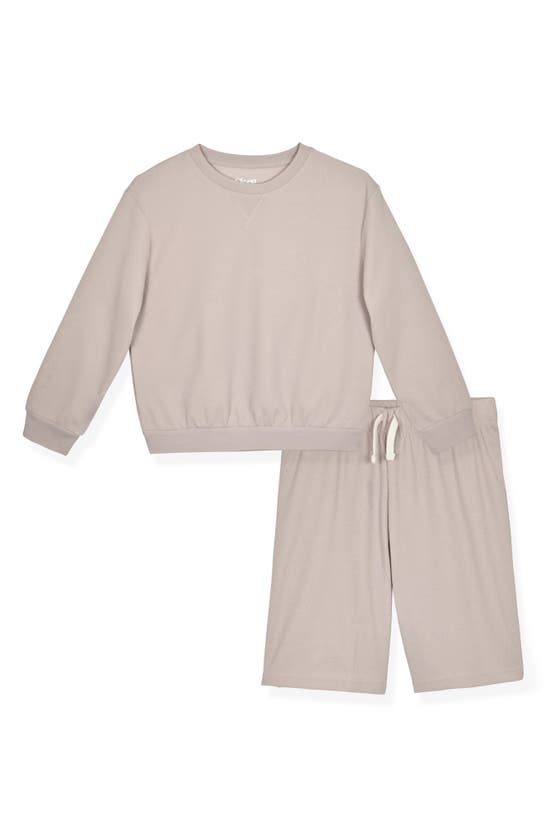 Sleep On It Kids' Textured Jersey Short Pajamas In Stone
