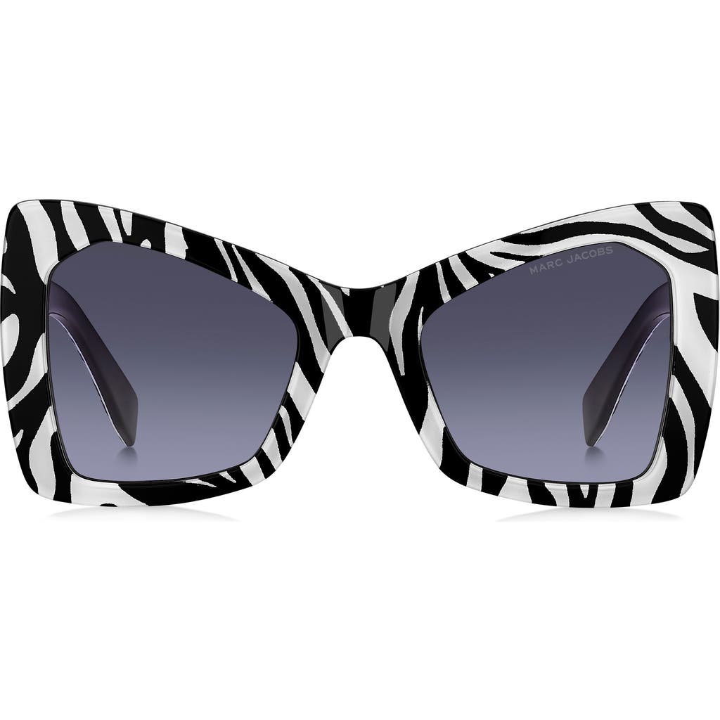 Marc Jacobs 52mm Gradient Butterfly Sunglasses In Black White/grey Azure
