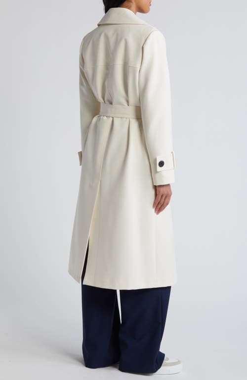 Shop Sam Edelman Double Breasted Belted Trench Coat In Modern Ivory