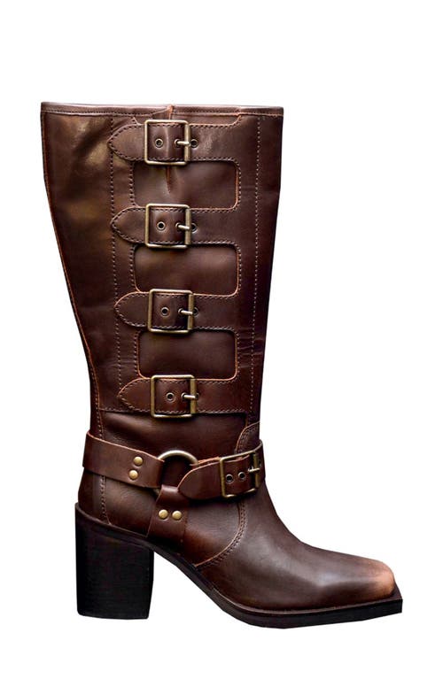 Shop Kenneth Cole Emmett Knee High Boot In Chocolate Leather