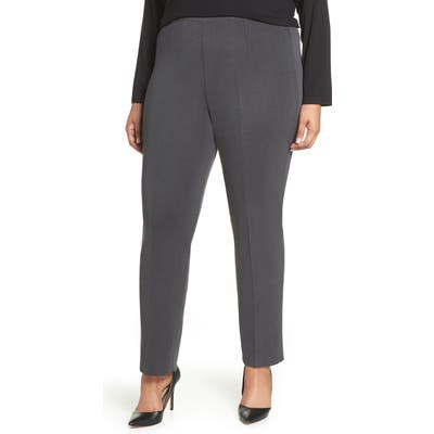 Plus Size Ming Wang Pull-On Pants, Grey