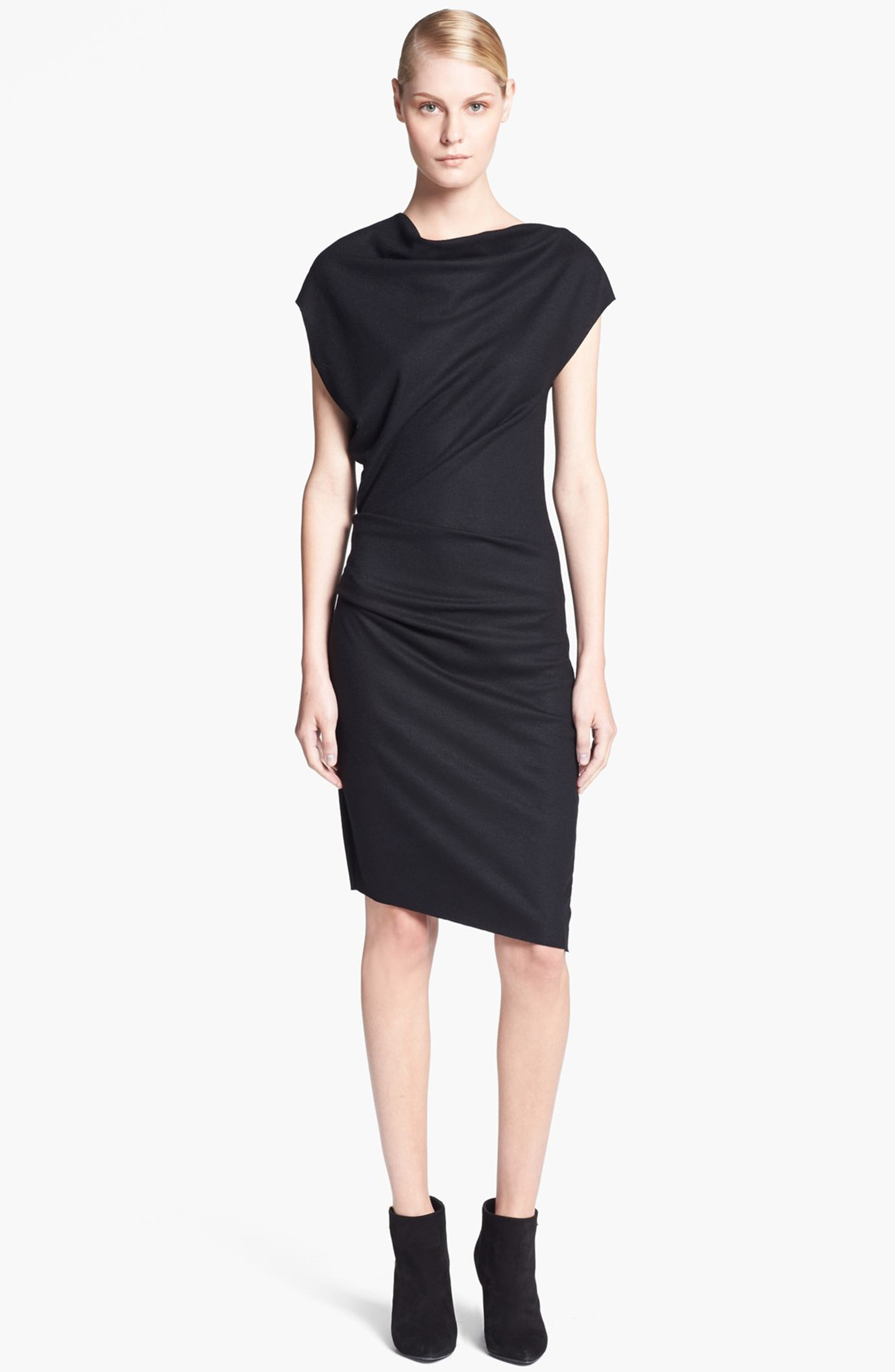 Helmut Lang 'Sonar Wool' Asymmetrical Sleeve Dress | Nordstrom