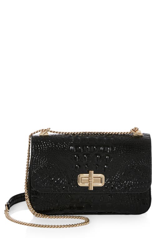 Rosalie Leather Convertible Crossbody Bag in Black