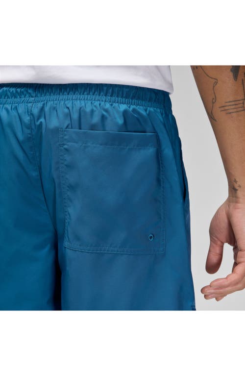 Shop Jordan Essential Poolside Drawstring Shorts In Industrial Blue/white