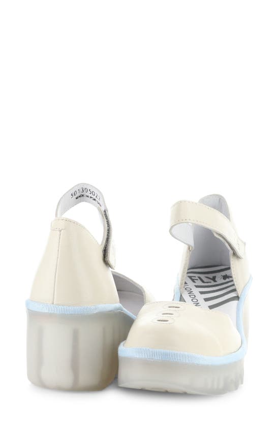 Shop Fly London Biso Wedge Pump In 022 Off White Mousse