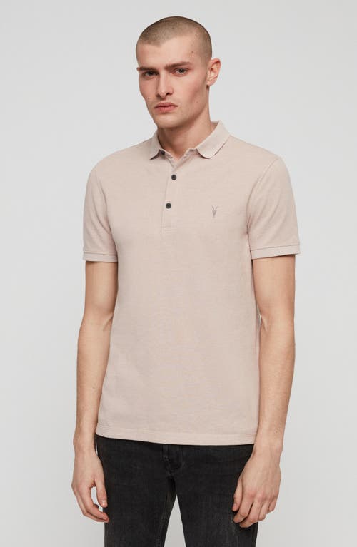 Shop Allsaints Reform Slim Fit Cotton Polo In Dust Taupe