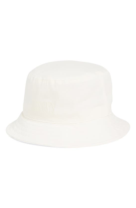 Allsaints State Embroidered Logo Cotton Bucket Hat In Black 