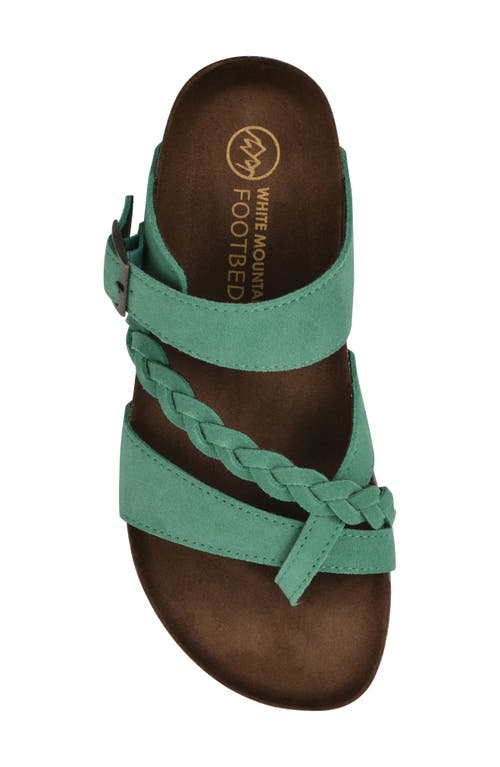 Shop White Mountain Footwear Hazy Leather Footbed Sandal In Classic Green/suede