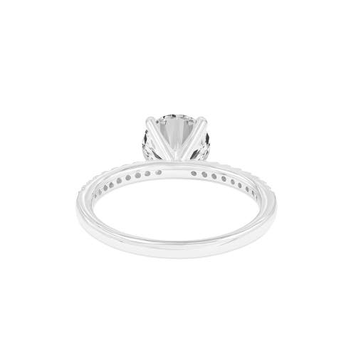 Asany Love Grown Collection 14k White Gold Round Cut Lab Grown Diamond Classic Engagement Ring In 14k White Gold