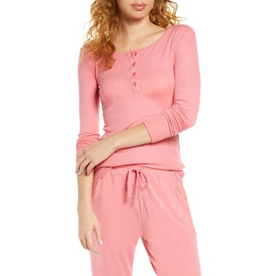 Tommy John Lounge Henley Tee, Pink