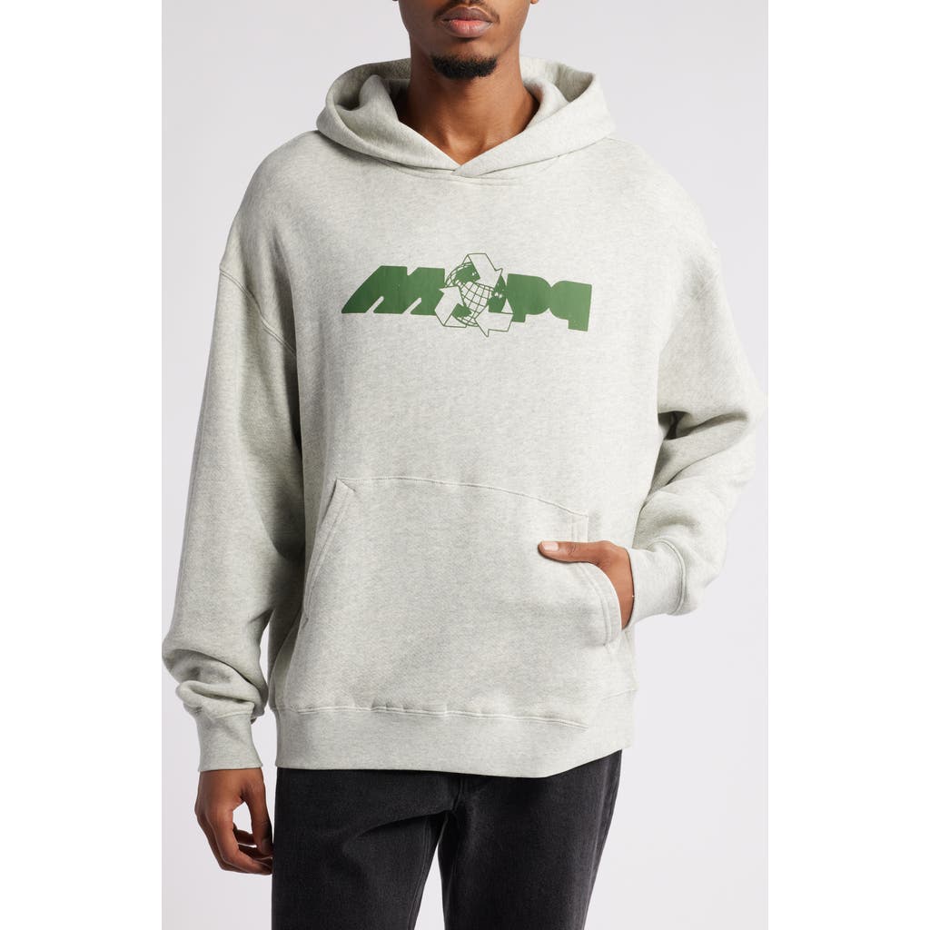 Museum of Peace & Quiet Recycle Logo Graphic Cotton Hoodie in Heather Grey