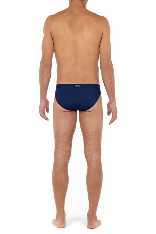 Hom Plain Lyocell Briefs In Navy