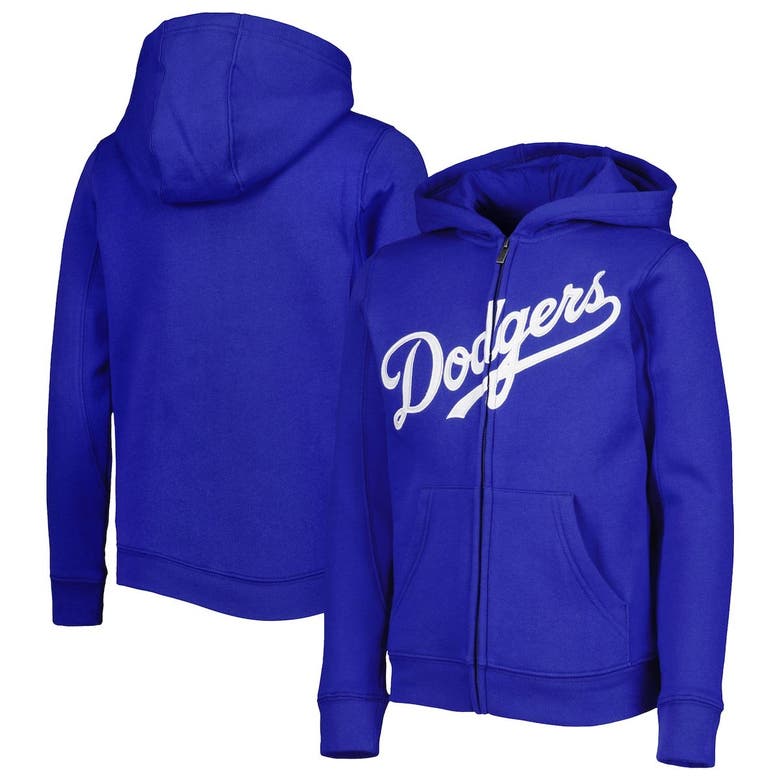 Outerstuff Kids' Youth Royal Los Angeles Dodgers Wordmark Full-zip Fleece Hoodie
