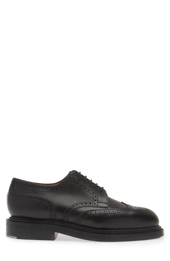 Shop Jm Weston Triple Sole Brogued Derby In Black