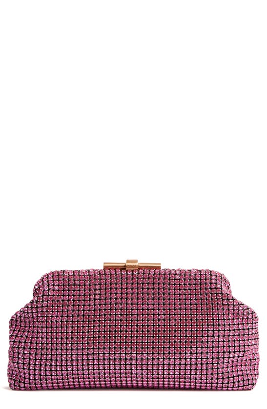 Reiss Adaline Crystal Clutch In Light Rose