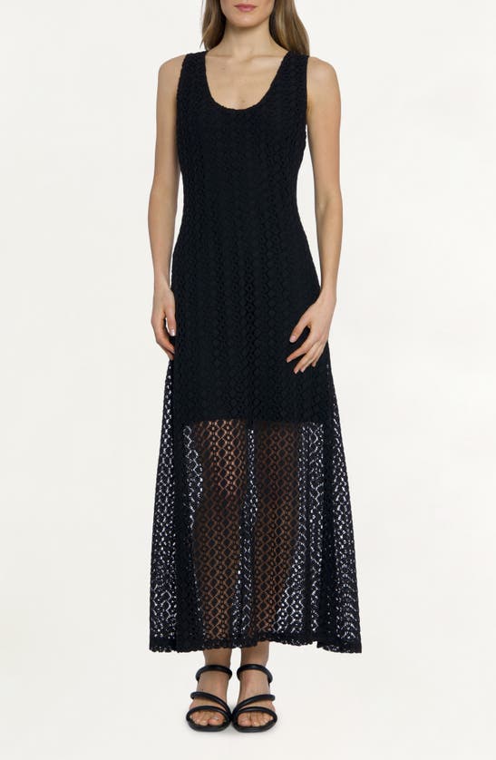Shop Luxely Robin Lace Maxi Dress In Black