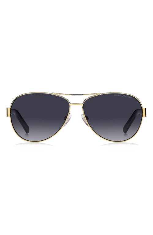 Marc Jacobs Eyewear Aviator Frame Sunglasses In Gold Black/grey Shaded