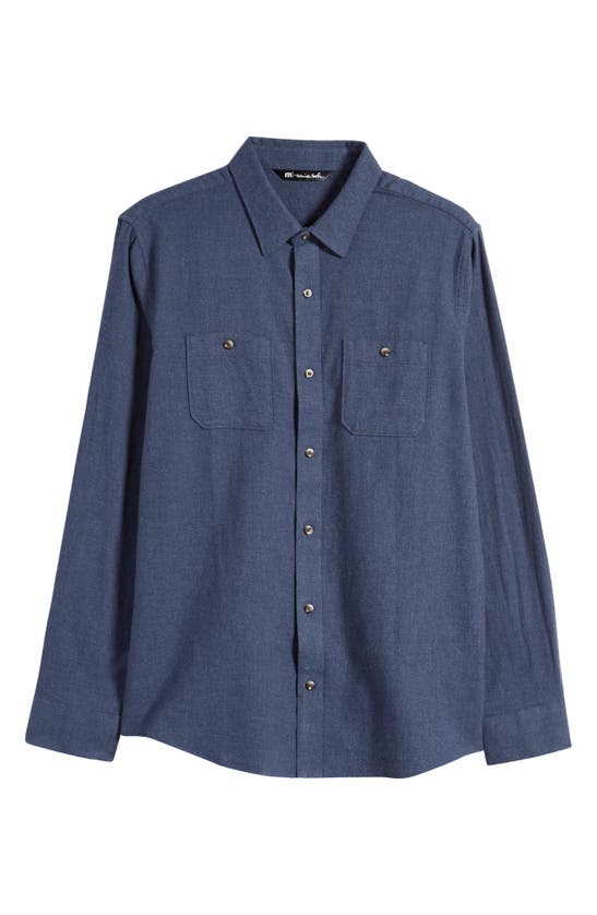Travismathew Cloud Flannel Button-up Shirt In Total Eclipse