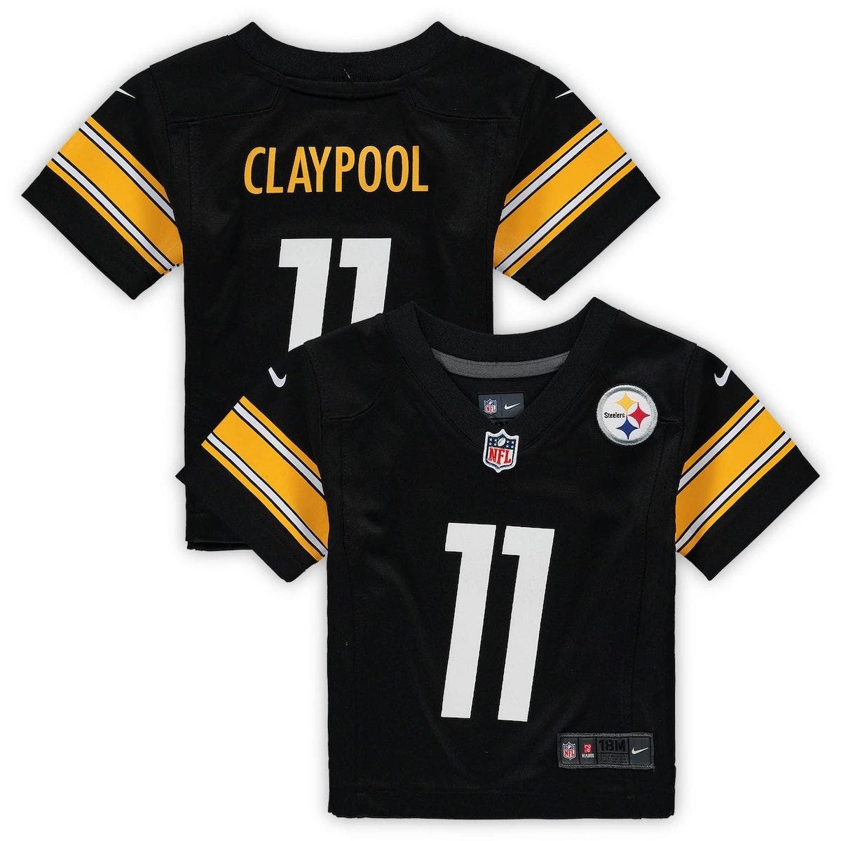 Chase Claypool Men's Game Black Jersey  Steelers 
