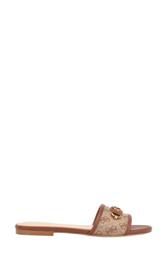 Guess Hammi Slide Sandal In Medium Brown | ModeSens