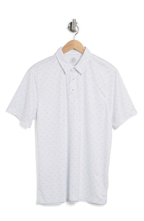 Shop Flag And Anthem Dot Print Performance Golf Polo In White/navy