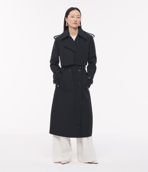 Shop Another Tomorrow Convertible Trench In Black/ivory