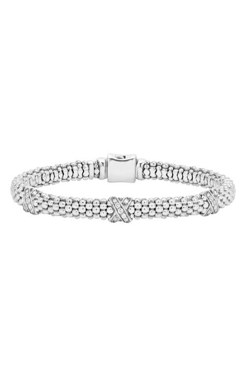 LAGOS Signature Caviar Diamond Rope Bracelet in Sterling Silver at Nordstrom
