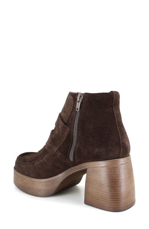 Ziginy Bertina Water Resistant Platform Bootie In Brown Suede