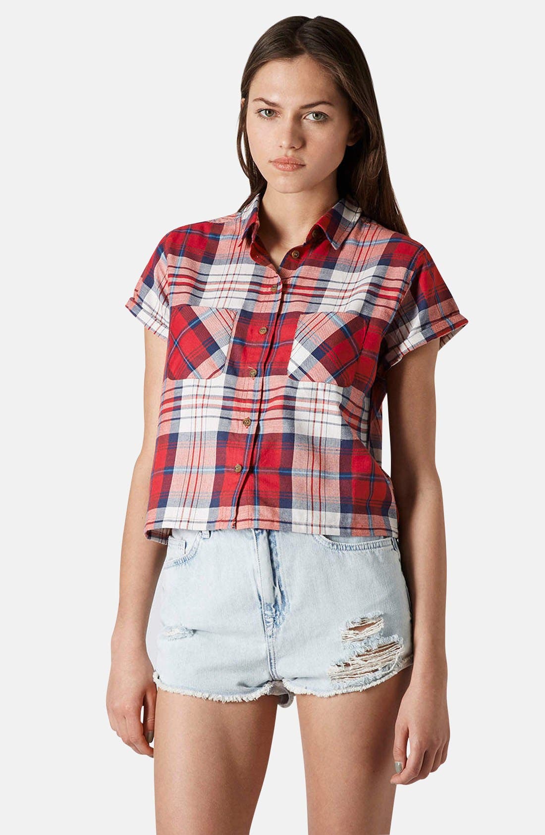 Plaid Short Sleeve Shirt (Petite) Nordstrom