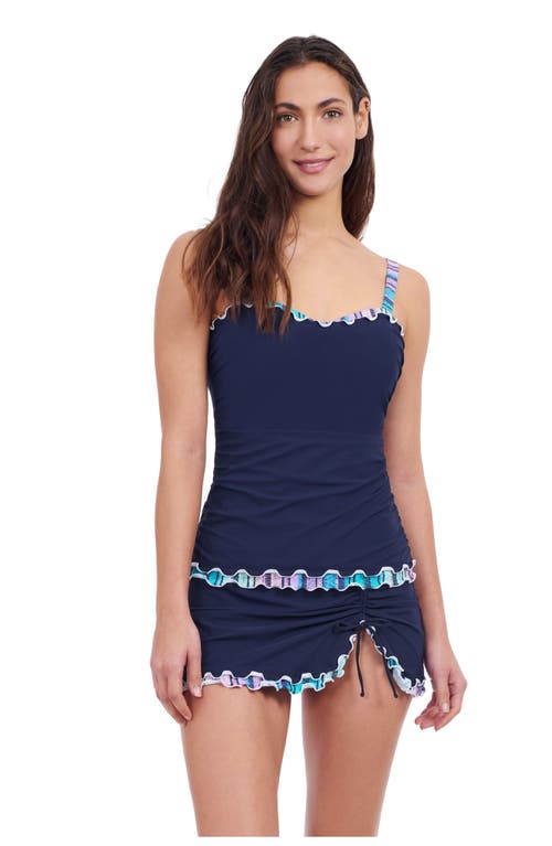 Profile By Gottex E-cup Underwire Tankini Top In Gin Fizz Black In Navy