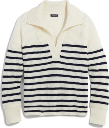 Shop Ribbed Cashmere Stripe Polo Sweater at vineyard vines