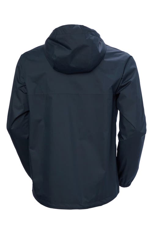 Shop Helly Hansen Vancouver Waterproof Hooded Rain Jacket In 597 Navy