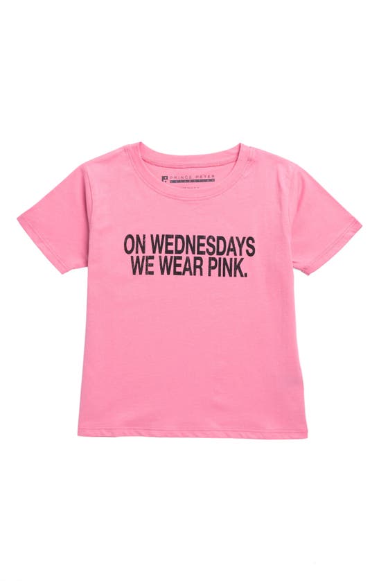 Prince Peter Kids' Wednesday Pink Cotton Graphic T-shirt In Light Pink