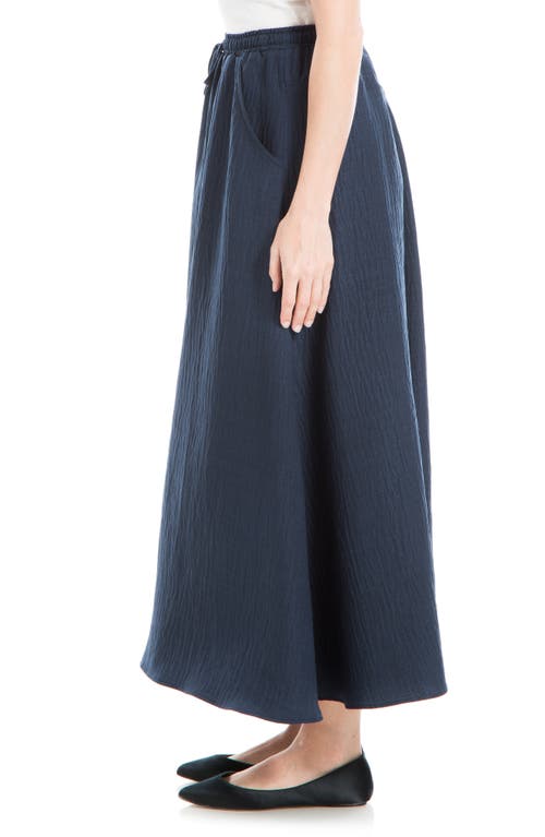 Max Studio Textured Crop Maxi Skirt In Heather Navy
